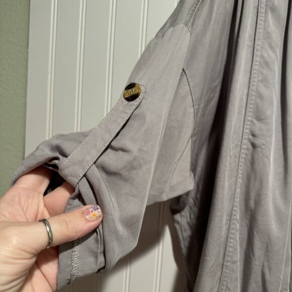 Lulus Lucky Break Light Gray Oversized Jacket Spring Summer Size Medium - Picture 3 of 7